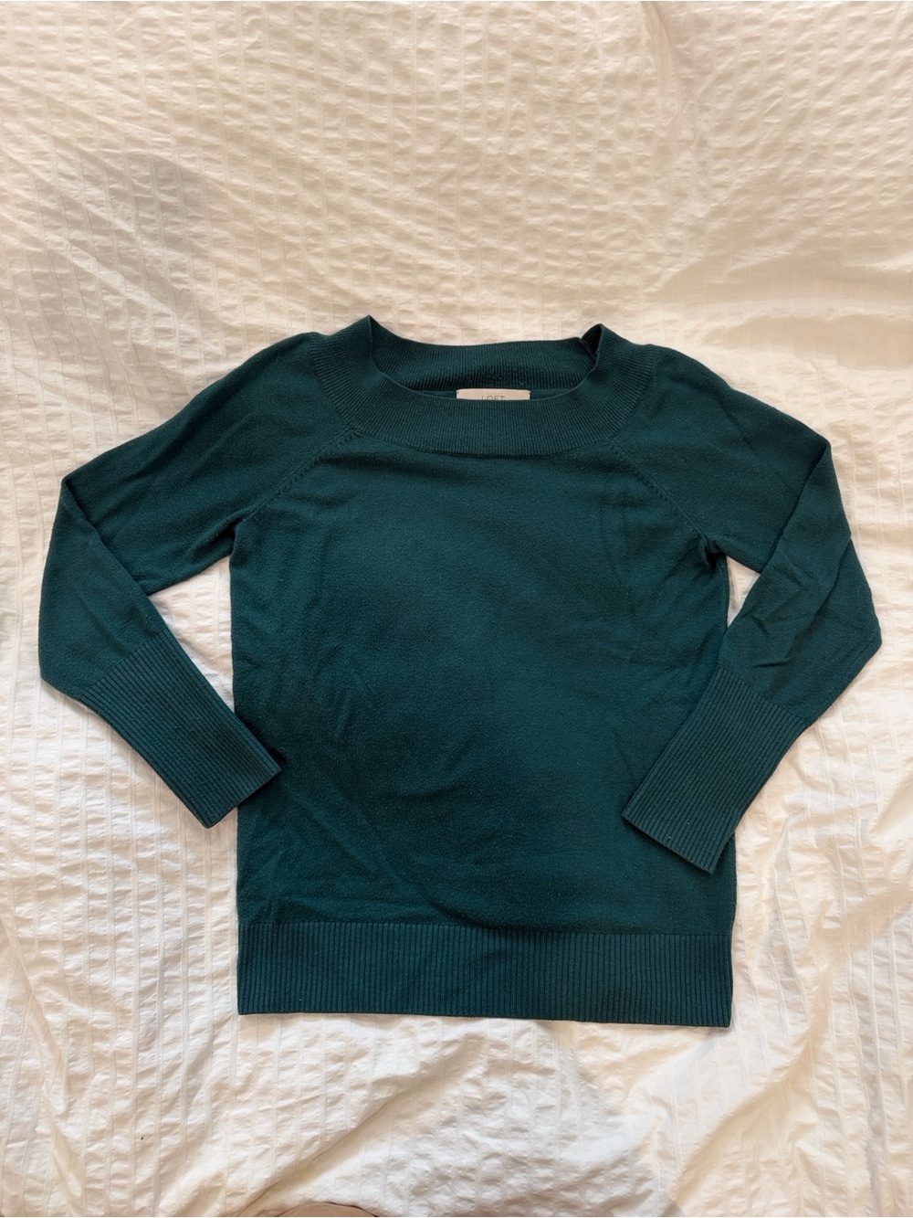 LOFT Woman’s Forest Green Crewneck Sweater/ Size Small/ Excellent